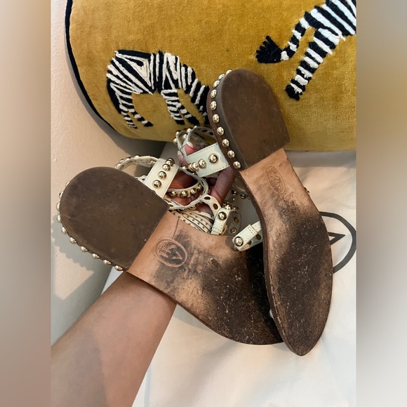 Ash Leather Power Studded Flat Sandals - Picture 10 of 13